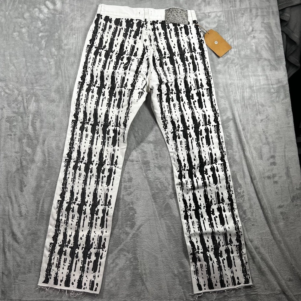 STMPĒD By Ryan Wilkes Jeans Mens 32 Vegas Outlaw Paint Drip Raw Hem StreetWear - Picture 7 of 11